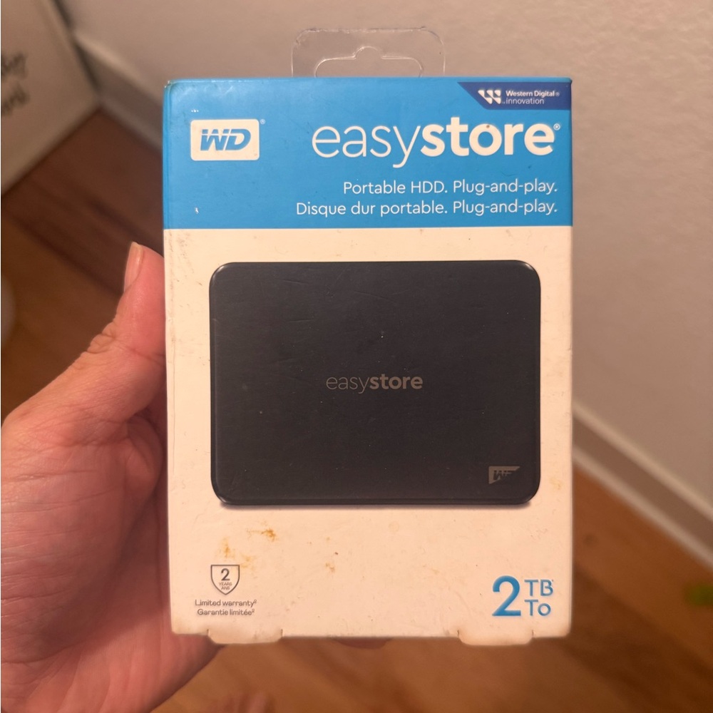 WD Easystore Portable HDD 2TB - Black/Blue Packaging storage laptop computer